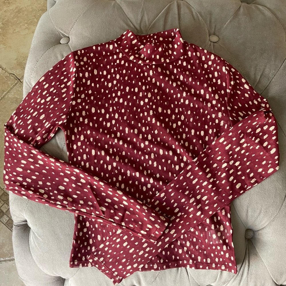 Forever 21 Red Mesh Top